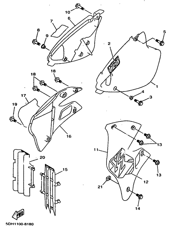 YZ125 Боковые обтекатели