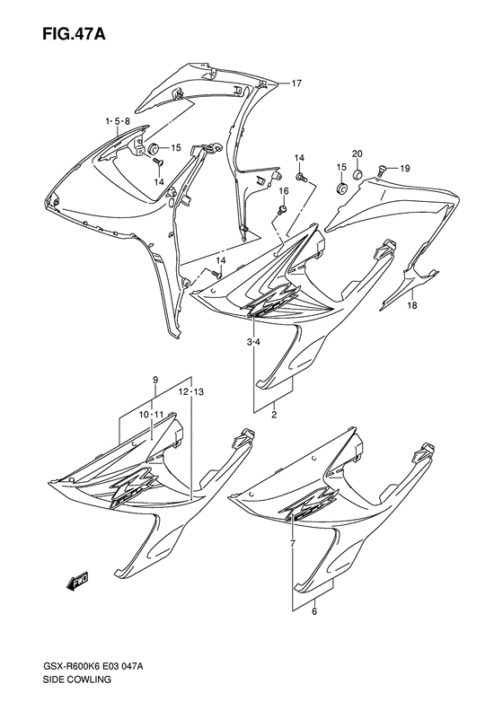 GSX-R600 Side cowling