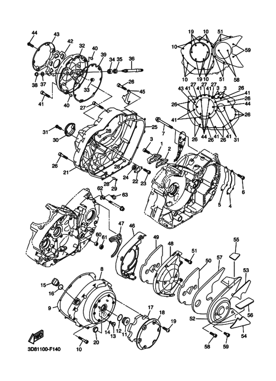 Crankcase cover ass`y  (v