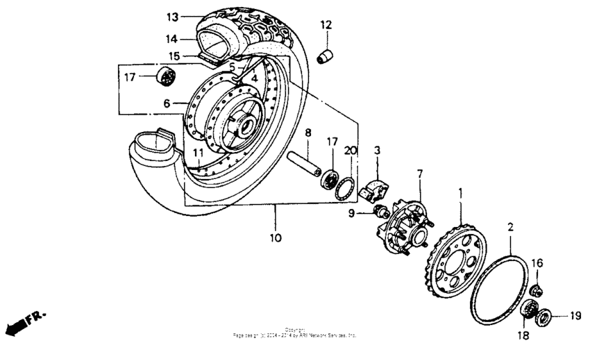 VT600C Переднее колесо