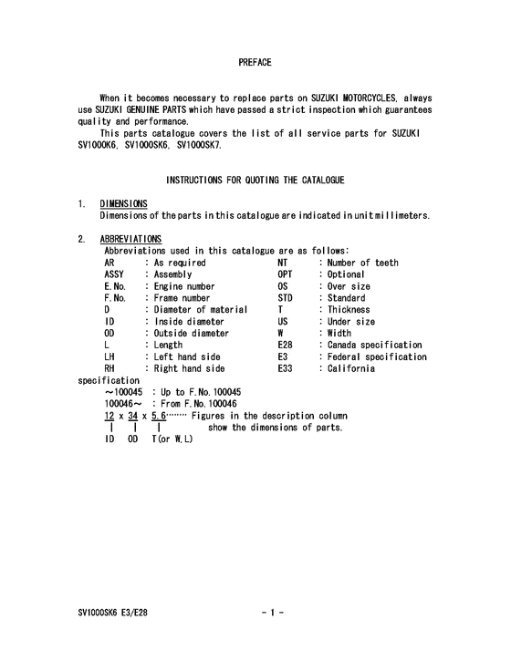 SV1000 Catalog preface