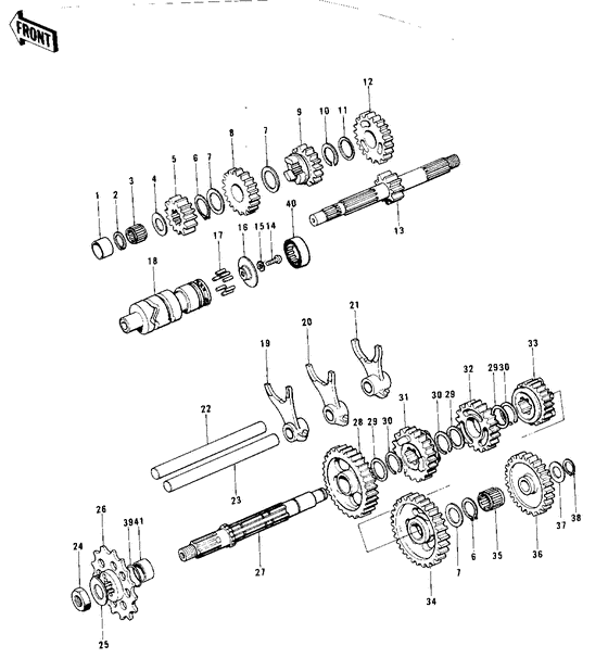 Transmission/change drum & forks