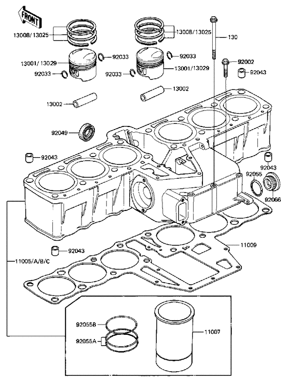 Cylinder/pistons