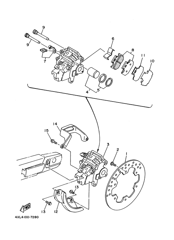 YZ125J Задний суппорт