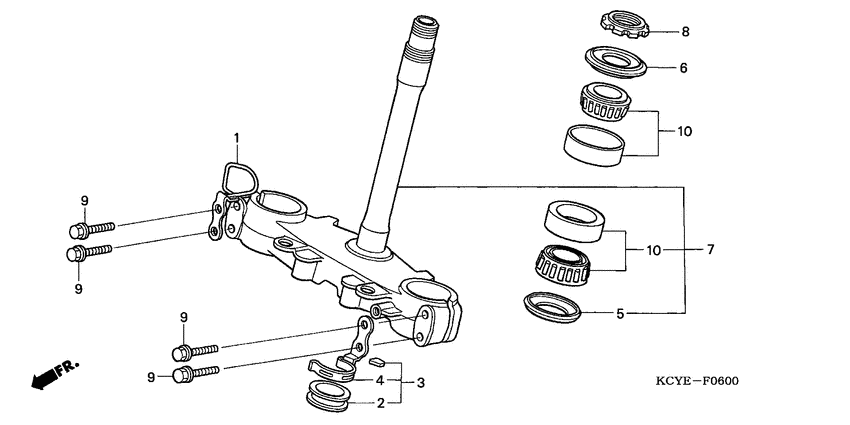 XR400R Траверса нижняя