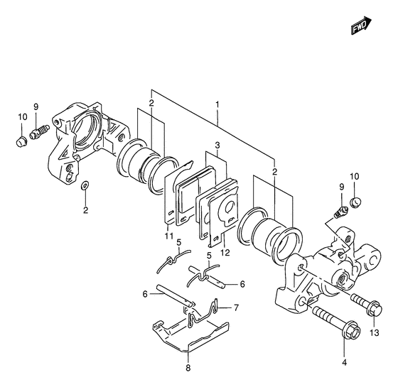 GSX-R1100 Задний суппорт