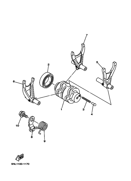 WR250F Shift cam & fork