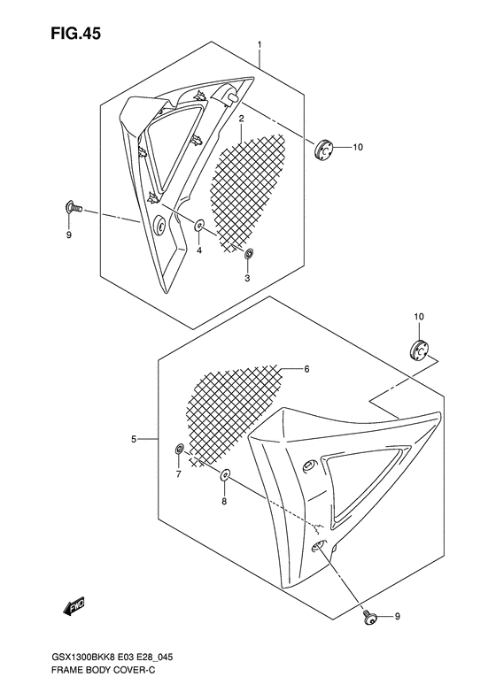 GSX1300BK Frame body cover