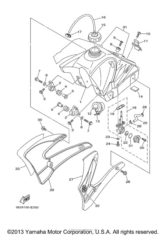 TTR125LEV Топливный бак