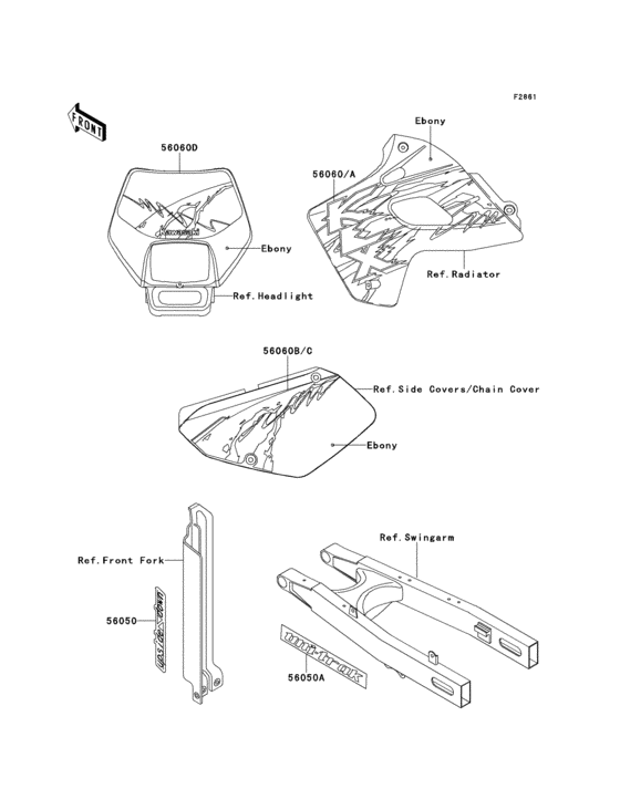  Decals(ebony)(klx650-c1 / c2)