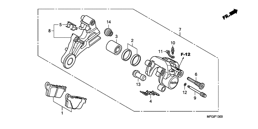 CB600F Задний суппорт