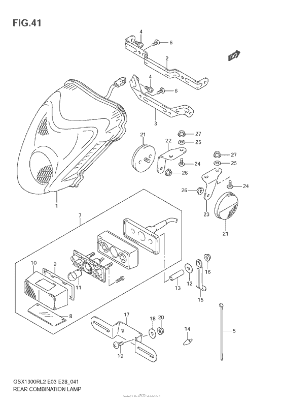 GSX1300R Задний фонарь
