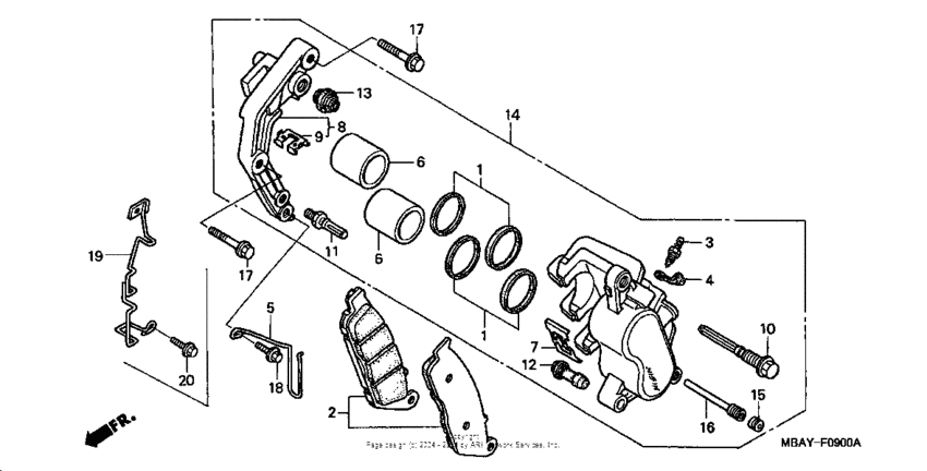 VT750C Передний суппорт