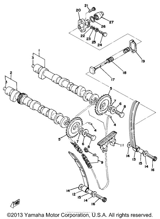 Camshaft - chain tensioner