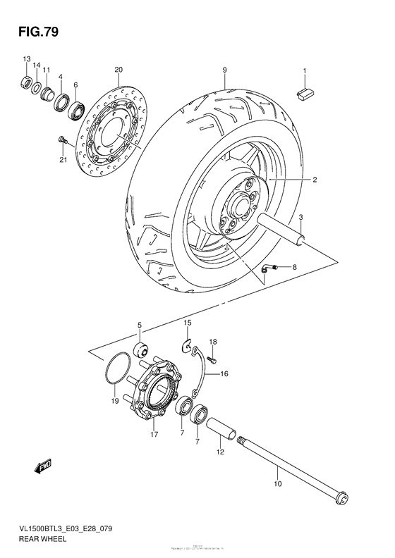 VL1500BT Переднее колесо