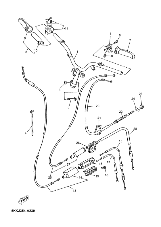 Steering handle. cable