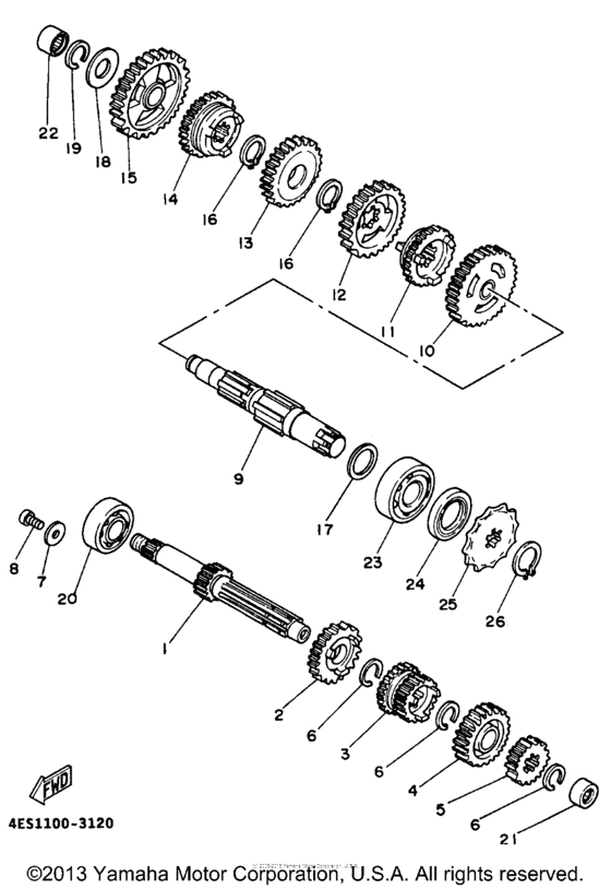 YZ80K1 Трансмиссия