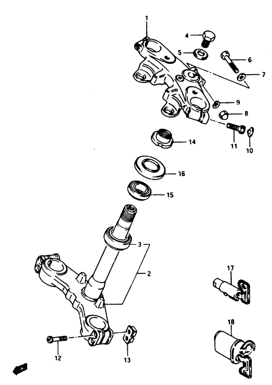 Steering stem gsx1100ese/efe/esf/eff/esg/efg,gs1150esf/eff/e