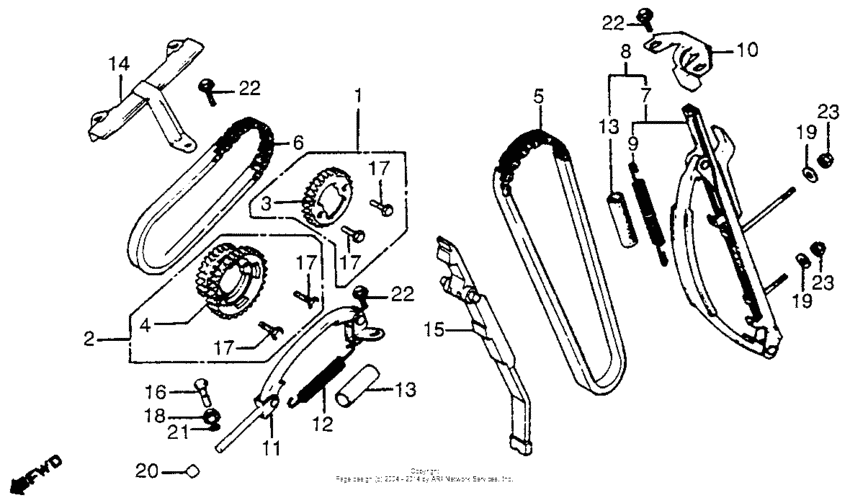Cam chain + tensioner