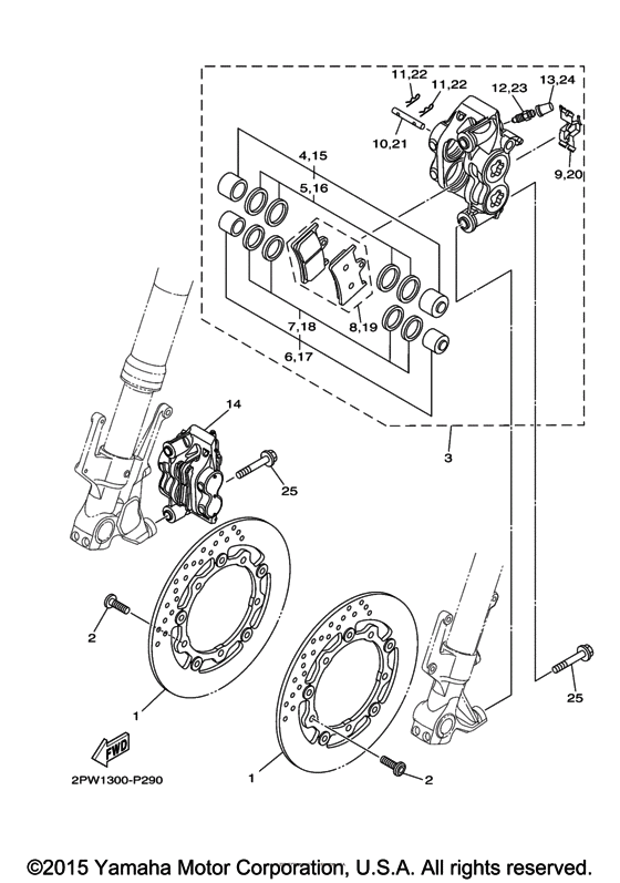 XP500F Передний суппорт