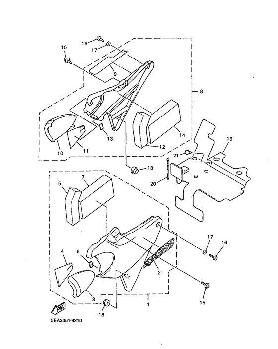 XJR1300 Боковые обтекатели
