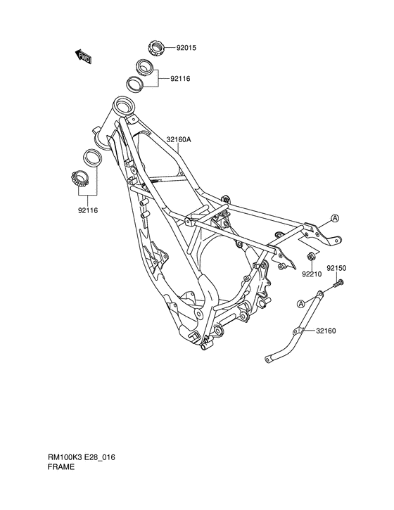 Comp main. Каталог запчастей Kawasaki kx65. 32160-02f10-000.