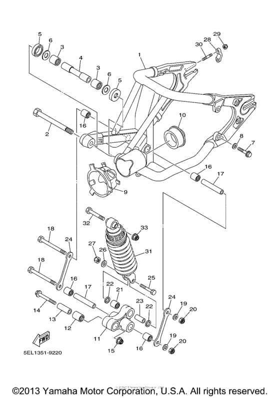 XVS1100AWR Задний рычаг подвески