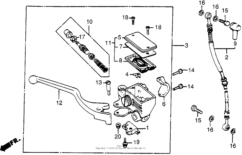 Front brake master cyl.