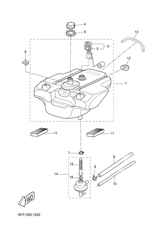 XQ150 Топливный бак