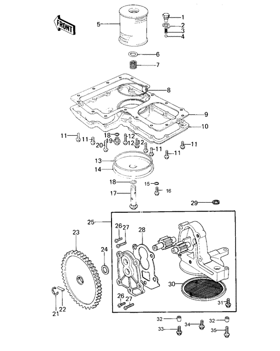 Oil pump/oil filter/oil pan