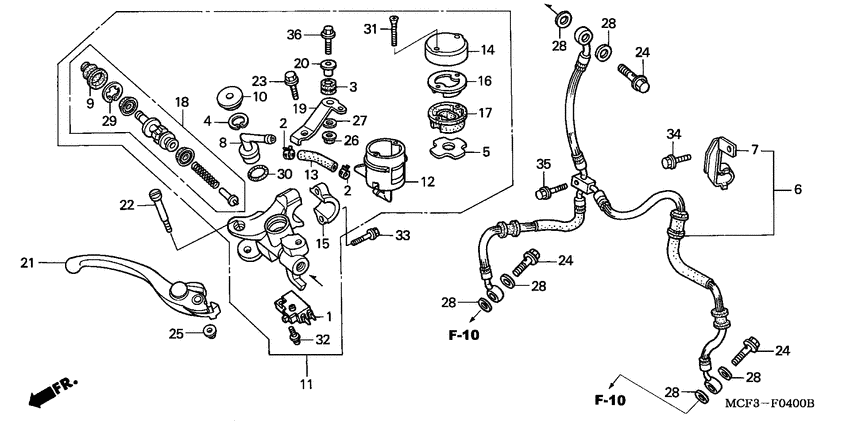 Fr. brake master cylinder