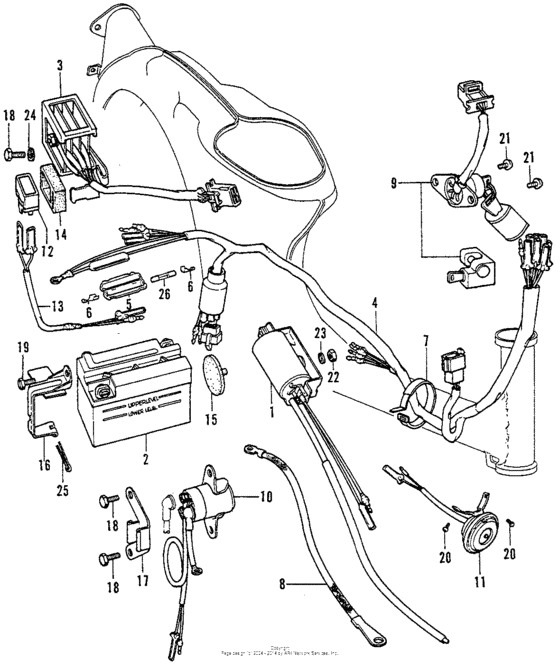 Wire harness + battery