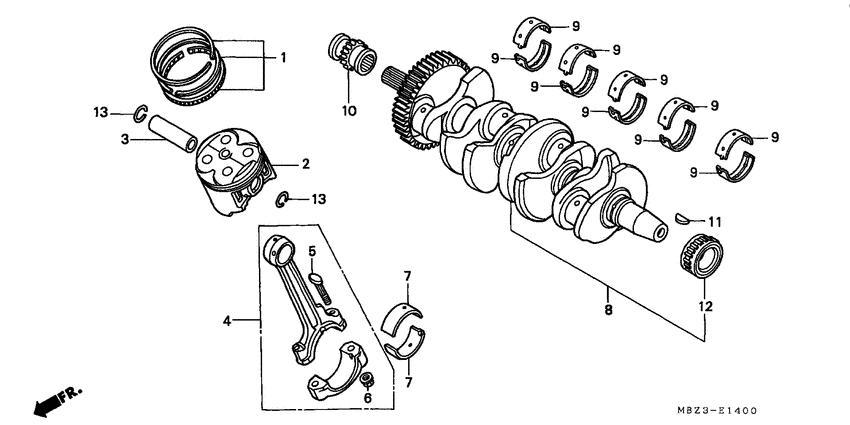 Crankshaft/piston