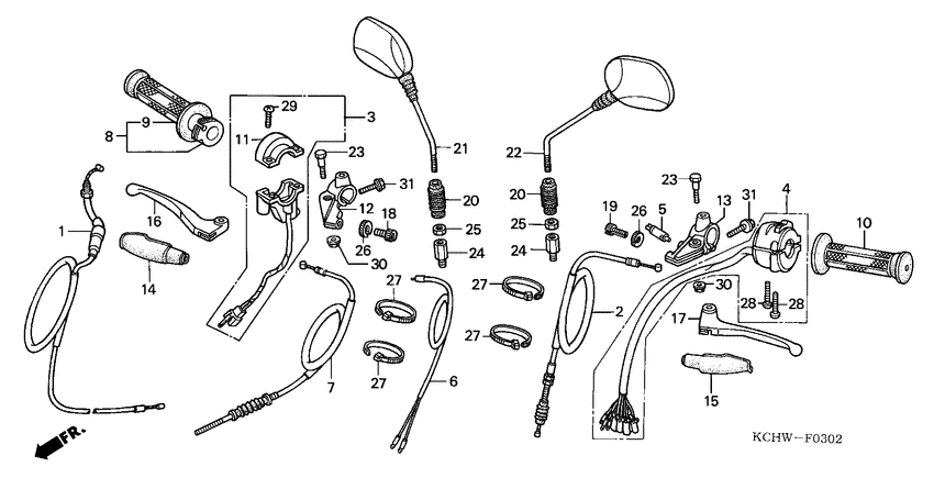 Handle lever/switch/cable