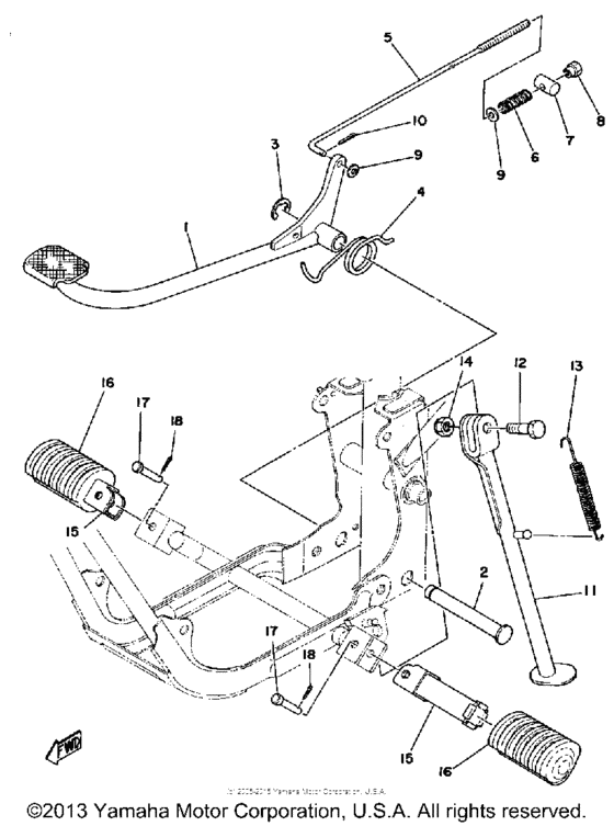 Stand - footrest - brake pedal