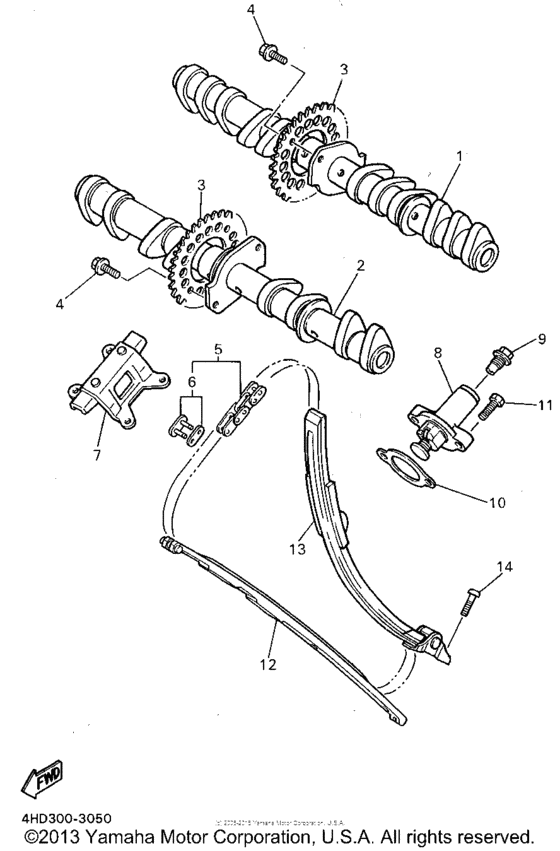 YZF750RFC Цепь механизма газораспределения