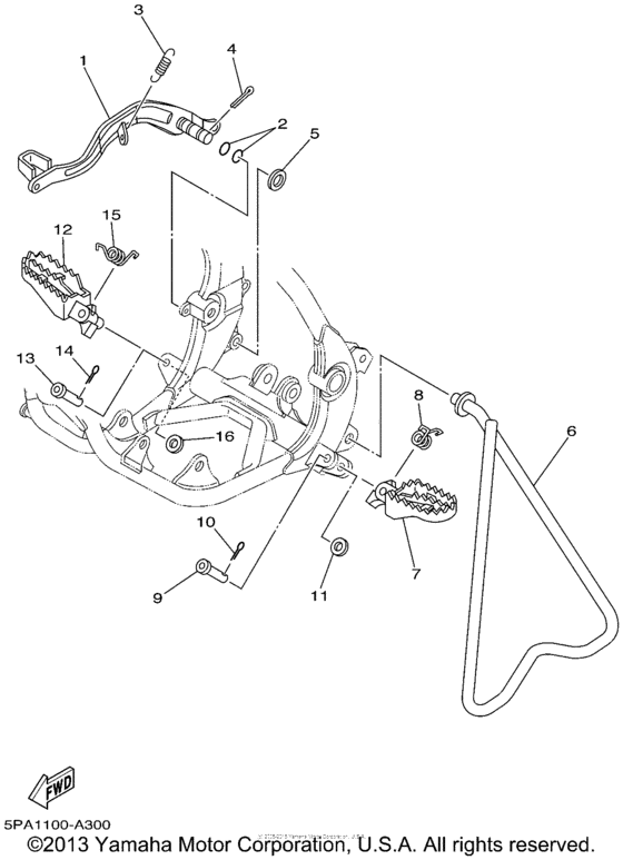 YZ85P Подножки