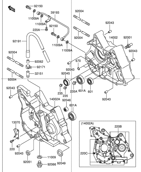 DR-Z110 Картер двигателя