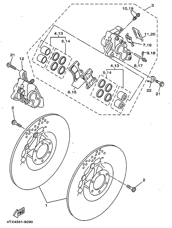 TDM850L Front brake. caliper