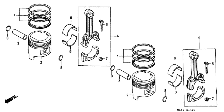 Piston/connecting rod