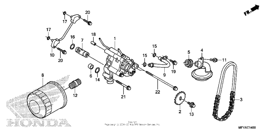 VT1300CS (ABS) Oil filter + oil pump