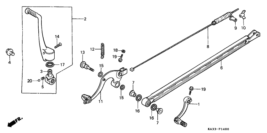 Change pedal/brake pedal/ kick starter arm