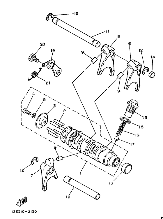 Shift cam. fork
