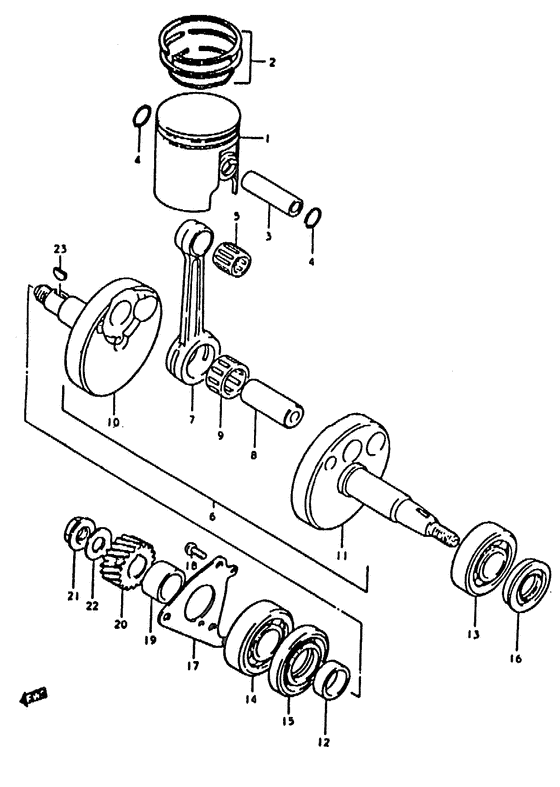 Piston-crankshaft