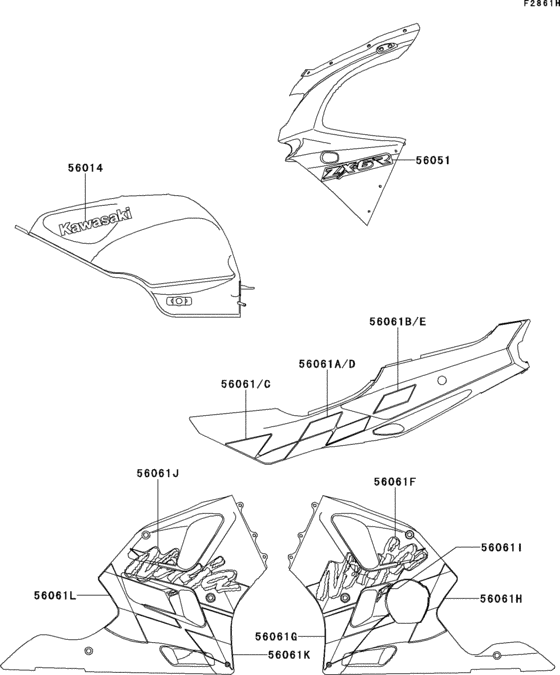 ZX600 Decals(green)(zx600-f3)