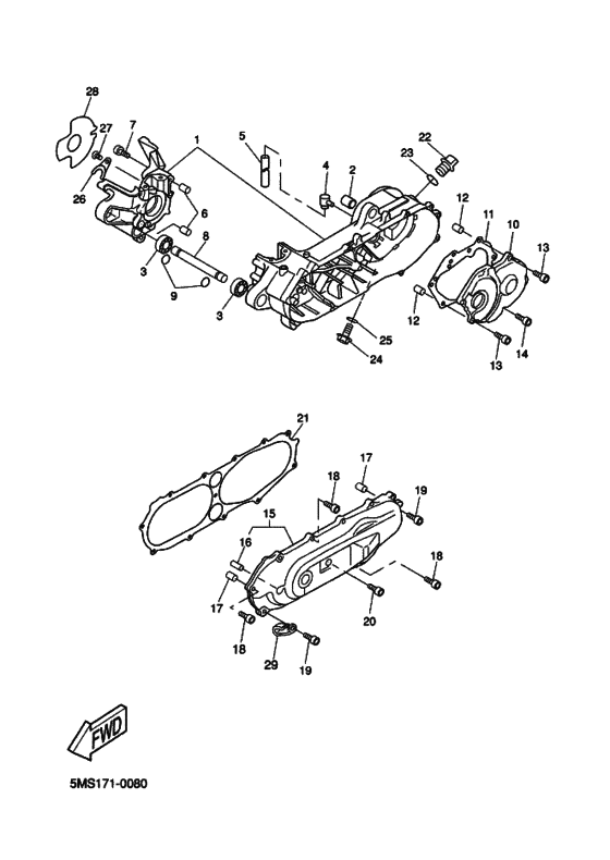 CW50 CW50P Картер двигателя