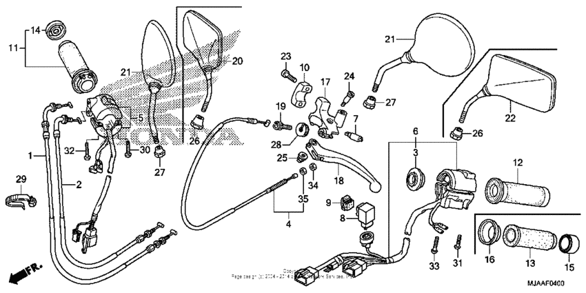 Handle lever + switch + cable