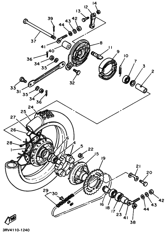 Rear wheel complete assy