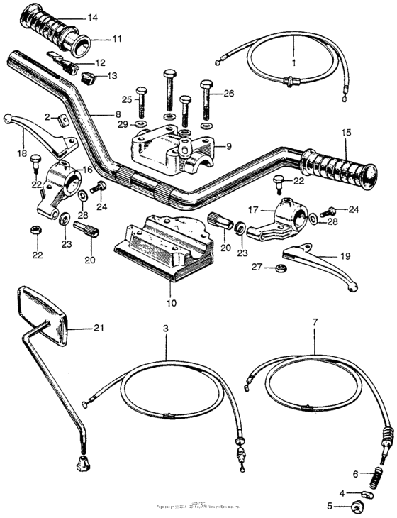 Control levers (2) + cables (2) + handlebar (2)