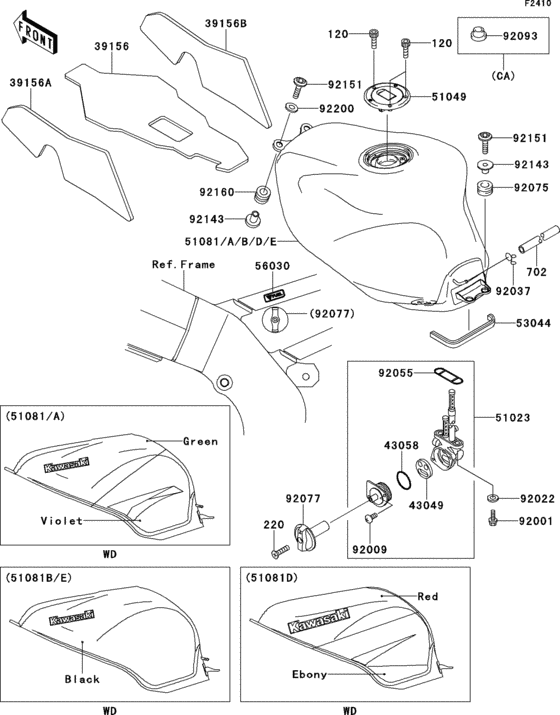 Fuel tank(1/2)(zx900-e1)